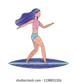 woman in surfboard avatar character