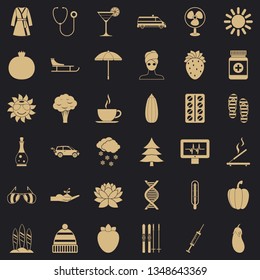 Woman surfing icons set. Simple style of 36 woman surfing vector icons for web for any design