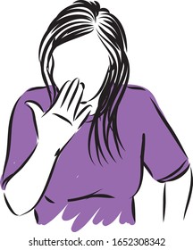 woman surprise body language gesture vector illustration