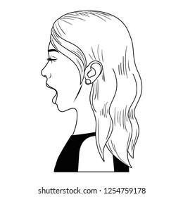 woman with surprise face avatar character