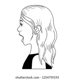 woman with surprise face avatar character
