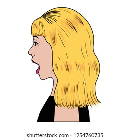 woman with surprise face avatar character