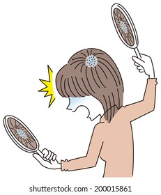 Woman surprised of baldness