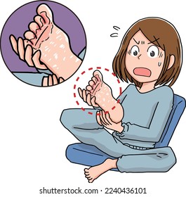 Woman surprised by athlete's foot