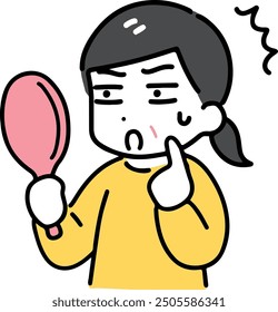 A woman is surprised by the fine lines around her mouth