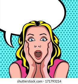 Woman with surprised expression