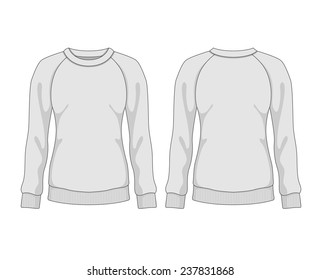 Woman sweatshirt. Vector template