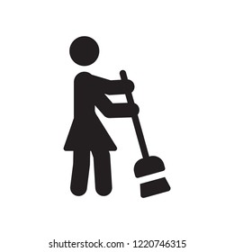 Woman Sweeping icon. Trendy Woman Sweeping logo concept on white background from People collection. Suitable for use on web apps, mobile apps and print media.