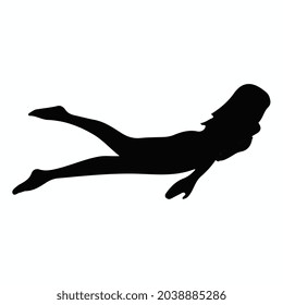 woman swimmer silhouette vector art