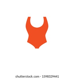 woman swimming dress simple clip art vector illustration
