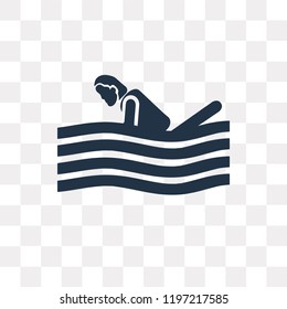 Woman Swimming vector icon isolated on transparent background, Woman Swimming transparency concept can be used web and mobile