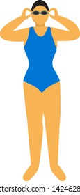 Woman in swimsuit flat illustration design