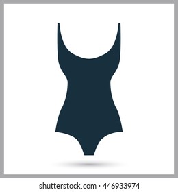 Woman swimsuit icon on the background