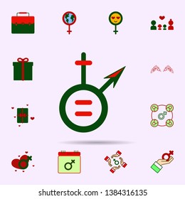 Woman symbol, arrow, feminism color icon. Universal set of 8 march for website design and development, app development