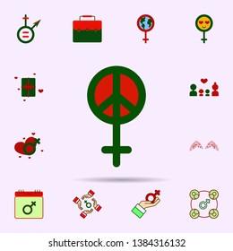 Woman symbol, feminism color icon. Universal set of 8 march for website design and development, app development