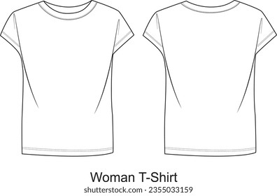 Woman T shirt mockup  vector art eps