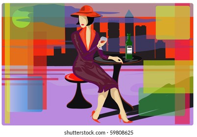 woman at the table