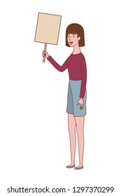 woman with tag of wood avatar character
