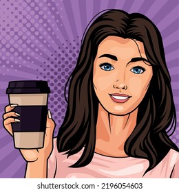 woman with take away coffee character scene