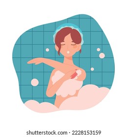 mujer bañándose, rutina de cama