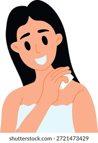 mulher tomando um banho com sabão