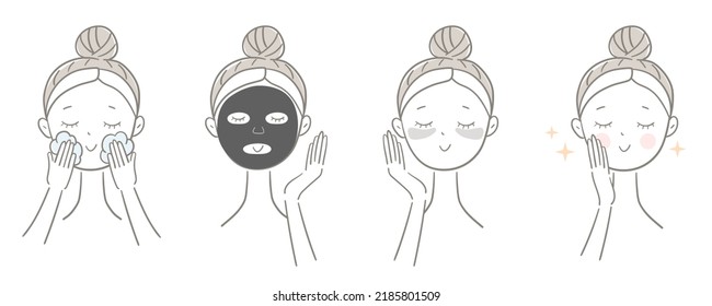 Woman taking care of her face.