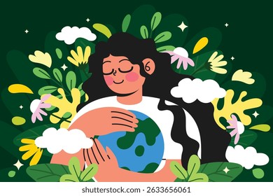 Woman Taking Care of the World Composition
