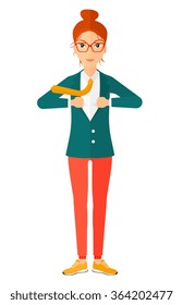 Mujer sacando la chaqueta.