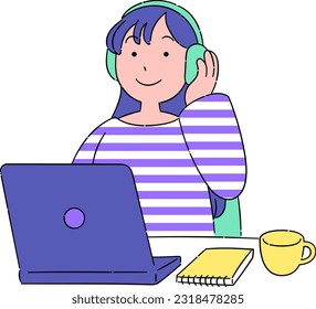 Woman taking an online conference or class - Powered by Shutterstock - Get 15% off with code: PIKWIZARD15