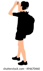 woman taking photo with a cell phone