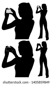 Woman taking a photo with smart phone