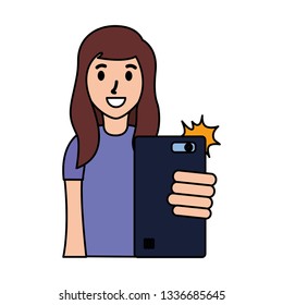 woman taking selfie
