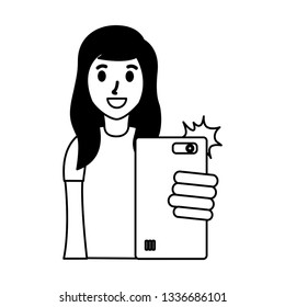 woman taking selfie