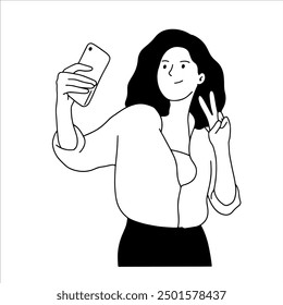 a woman taking a selfie