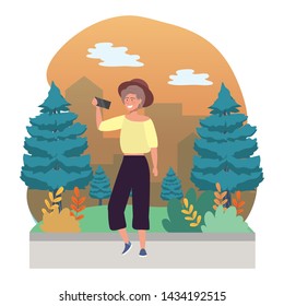 woman taking a selfie design
