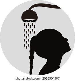 woman taking a shower vector