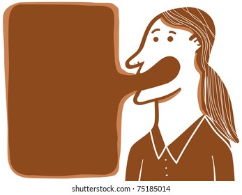 woman talk globe of text