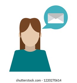 Woman talking about email