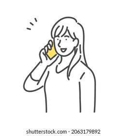 A woman talking on a smartphone