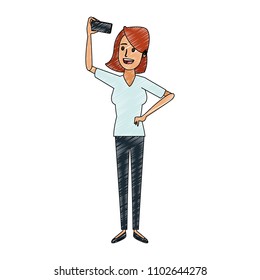 Woman talking a selfie scribble