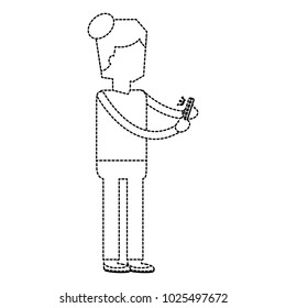 woman talking with smartphone device