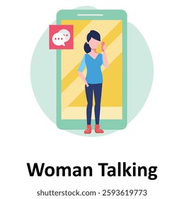 Woman Talking Vector Illustration Which can easily modify or edit Which can easily modify or edit

