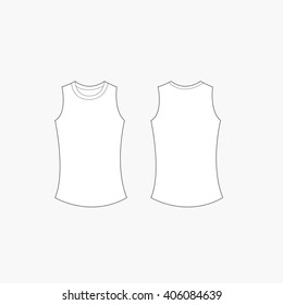 woman tank top blank template vector