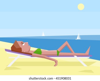 woman tanning on beach