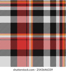 Woman tartan seamless background, small pattern check vector. Proud textile texture fabric plaid in black and gainsboro colors palette.