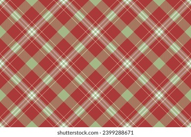 Woman tartan vector pattern, close up plaid seamless check. Cowboy textile texture background fabric in red and pastel colors.