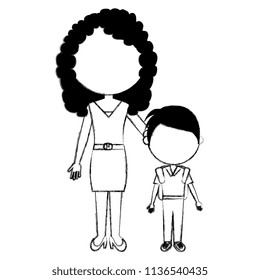 woman teacher with boy