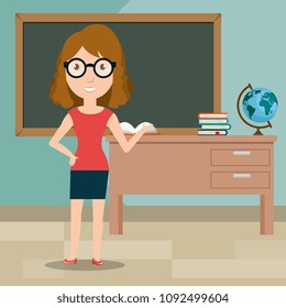 woman teacher in the classroom