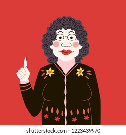 woman, teacher, education, significant, finger, top, old woman, grandmother