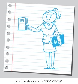 Woman teacher holding book
